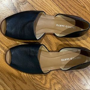 Franco Sarto open toe leather flats
